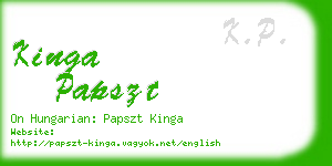 kinga papszt business card